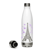 tsgabrielle® • Paris - La Tour Eiffel • Water Bottle • White • Stainless Steel • 17 oz mockup 3