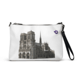 tsgabrielle® • Paris - Notre-Dame Cathedral • Crossbody Bag • White • 11″ × 8″ mockup 3