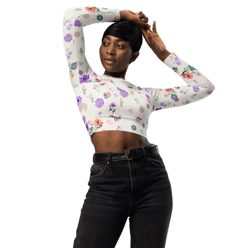 tsgabrielle® • For Her • TransFLOWer™ • Long-Sleeve Crop Top mockup 2