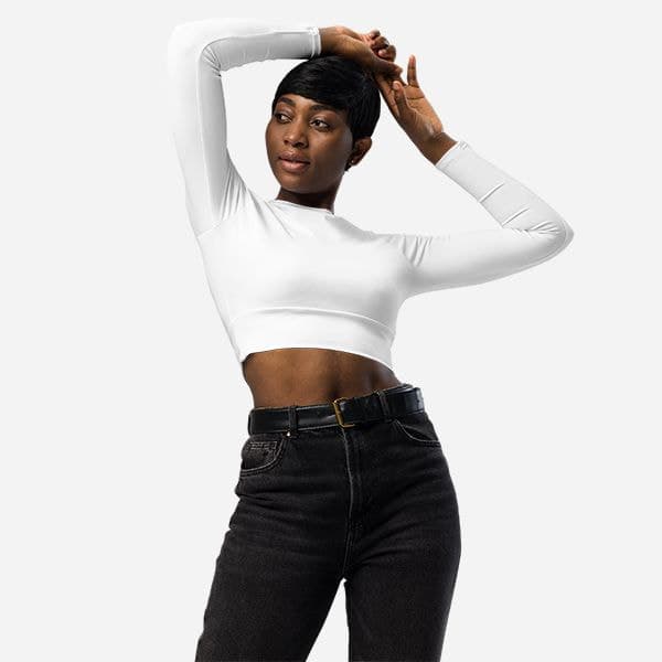tsgabrielle® • For Her • TransFLOWer™ • Long-Sleeve Crop Top mockup 15