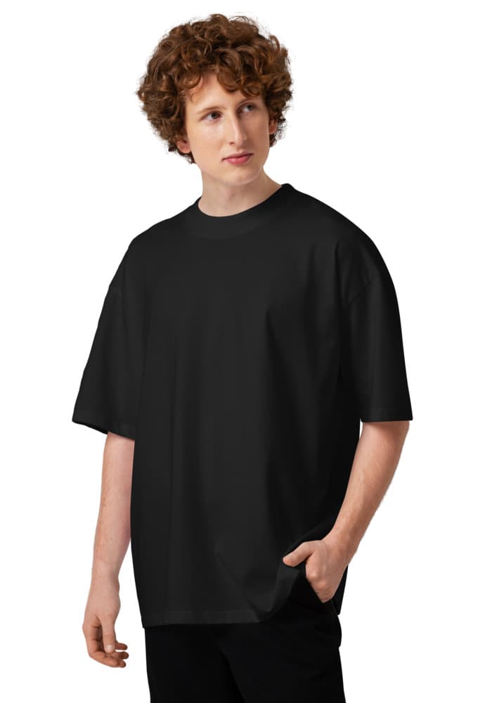 tsgabrielle® • For Him • Flamant Rose • Oversized High Neck T-Shirt • Black • Organic Cotton