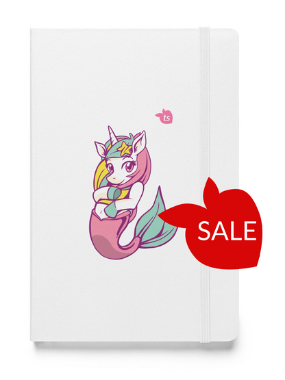JournalBook® by tsgabrielle • Unicorn - Lunabelle • Hardcover Bound Notebook • White