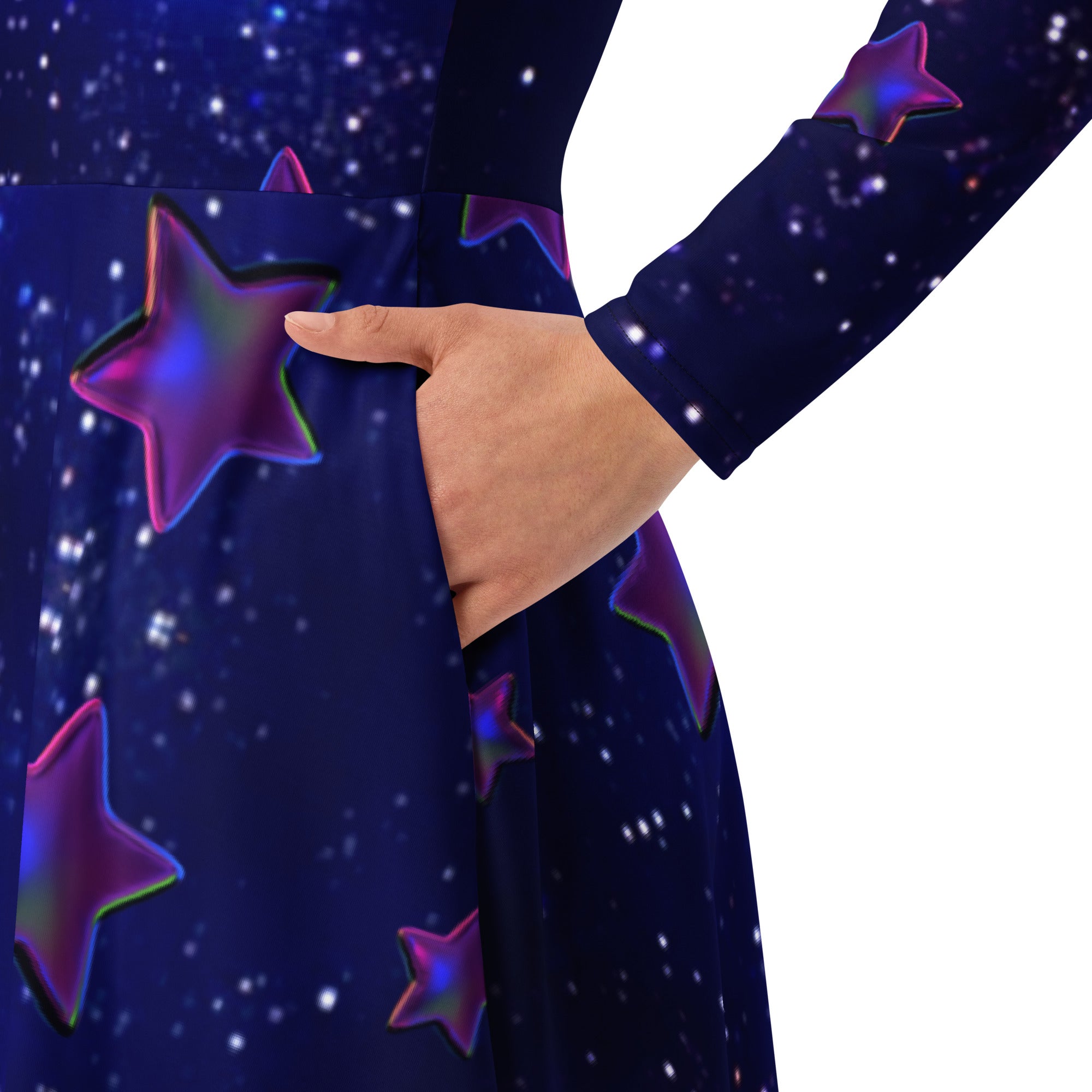tsgabrielle® • For Her 👗 • 🌌✨ Cosmic Edition •  Long Sleeve Midi Dress