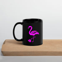 tsgabrielle® • Flamant 🦩 Rose • Glossy Mug • Black • Ceramic • 2 Sizes