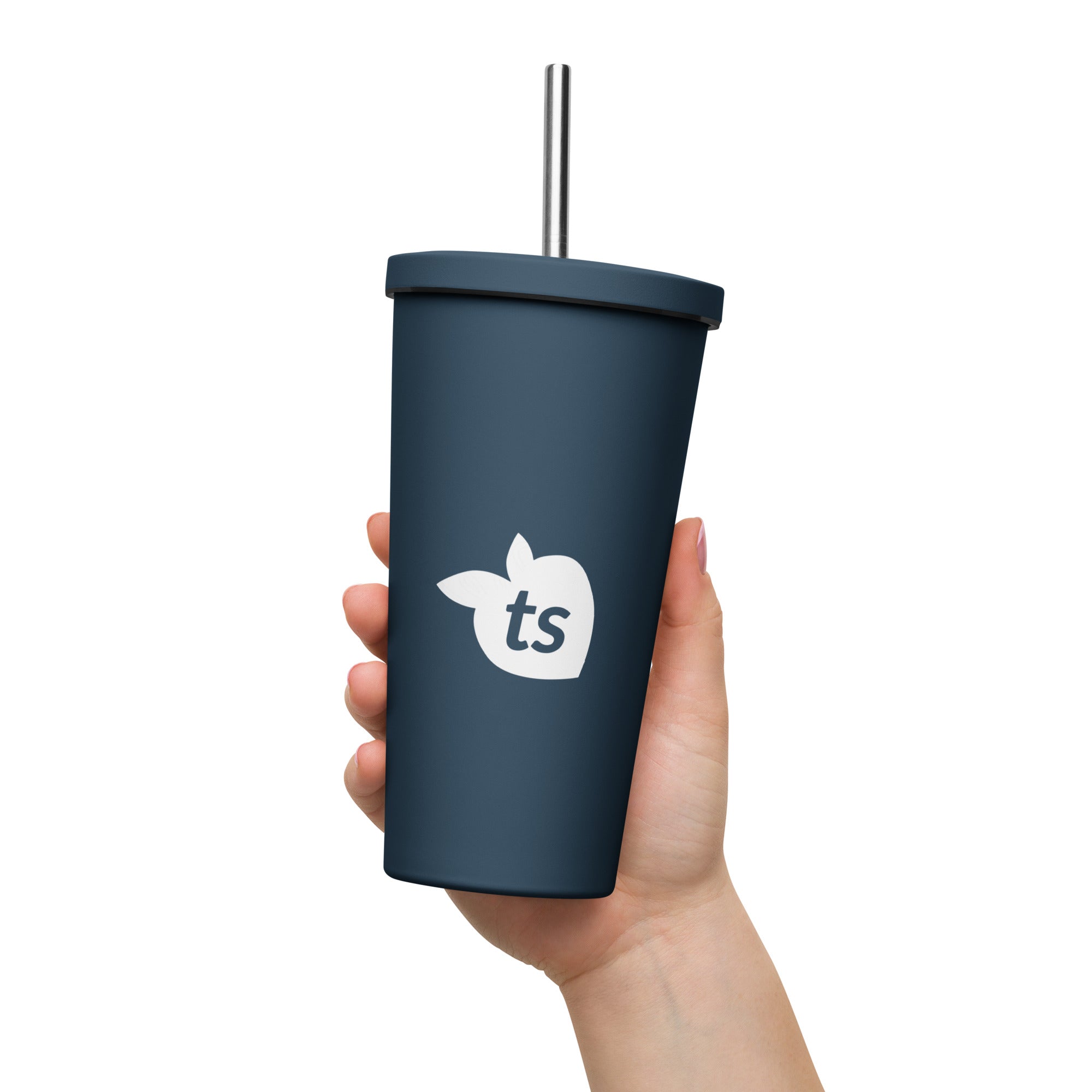 tsgabrielle® • Insulated Tumbler with a Straw • Dark Navy • 20 oz