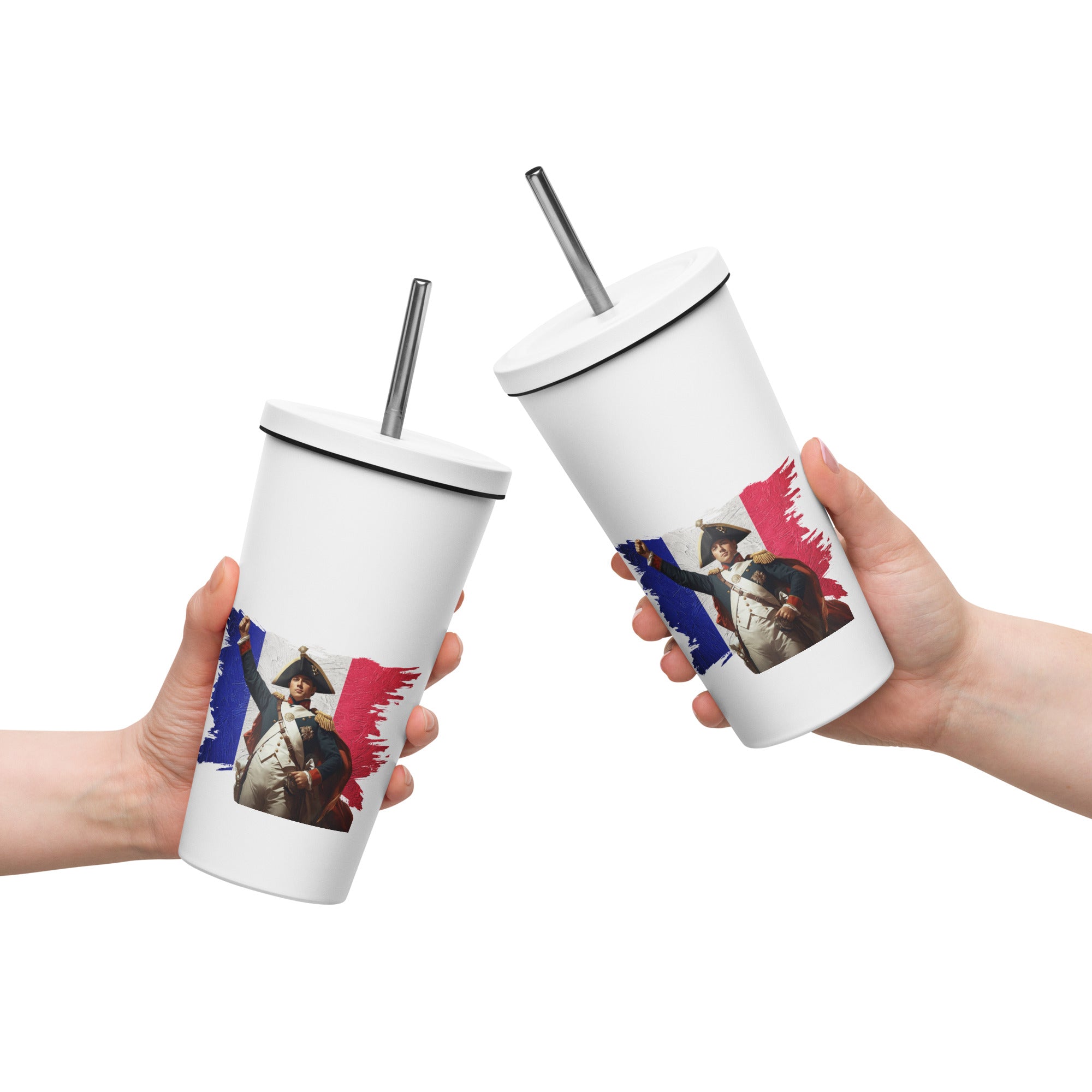 tsgabrielle® • Paris - Napoleon Bonaparte • Tumbler • Stainless Steel • White • 20 oz