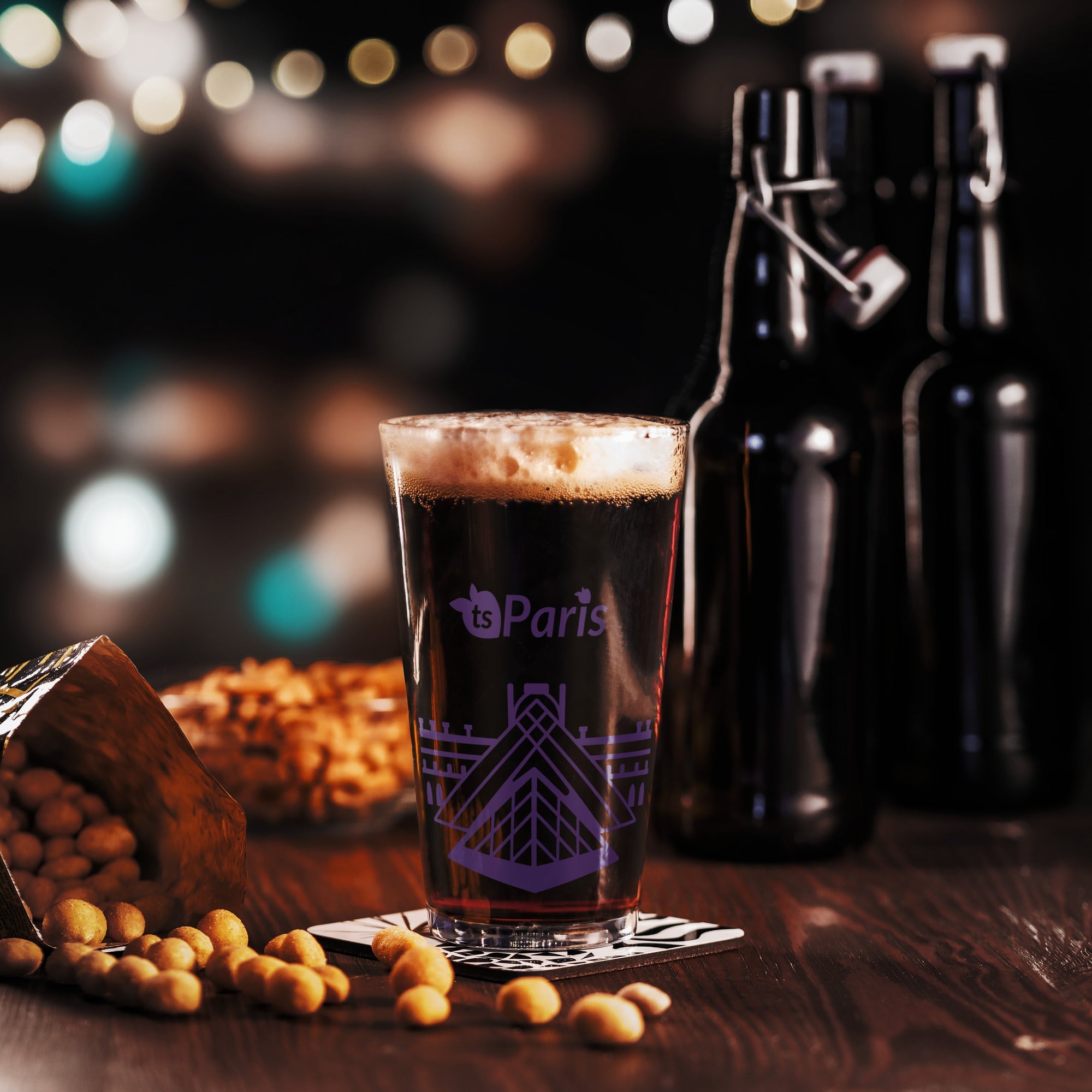 tsgabrielle® • Paris - The Louvre Pyramid • Shaker Pint Glass • 16 oz