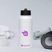 tsgabrielle® • Water Bottle with a Straw Lid • White • Stainless Steel • 32 oz