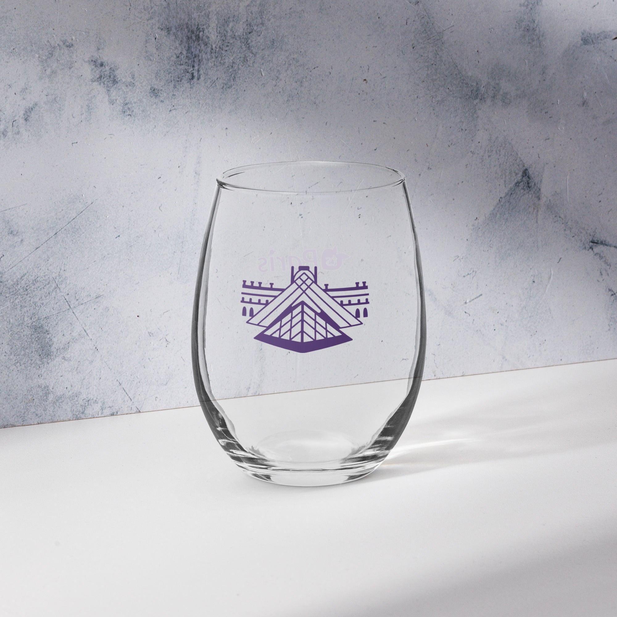 tsgabrielle® • Paris – The Louvre Pyramid • Stemless Wine Glass • 15 oz